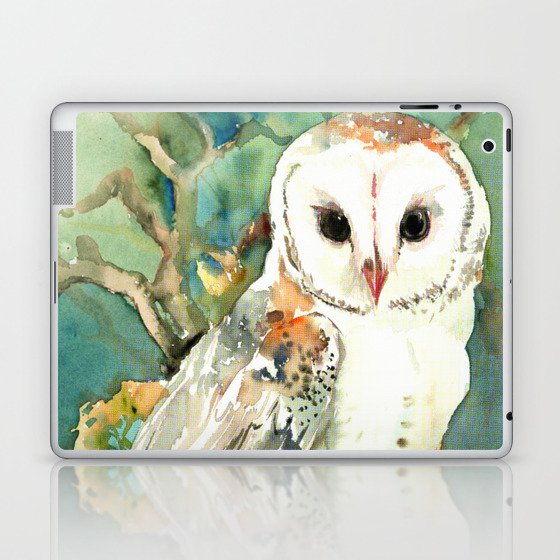 Barn Owl, woodland design owl Laptop & iPad Skin