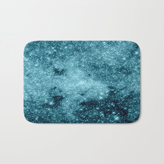 Teal Galaxy STars Bath Mat