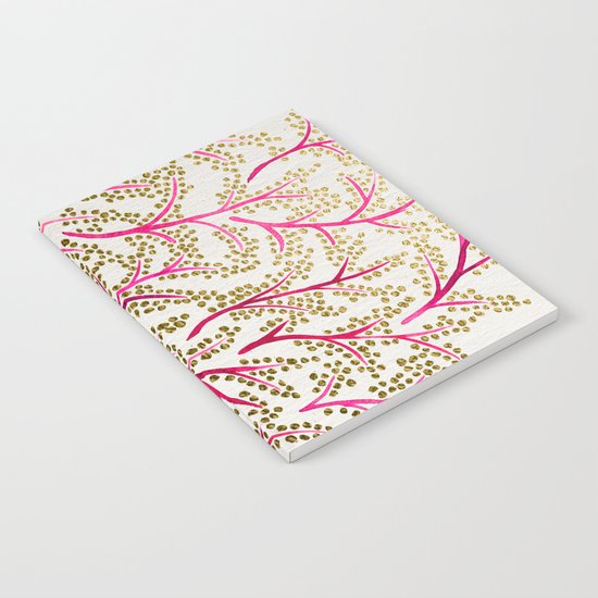 Pink & Gold Branches Notebook