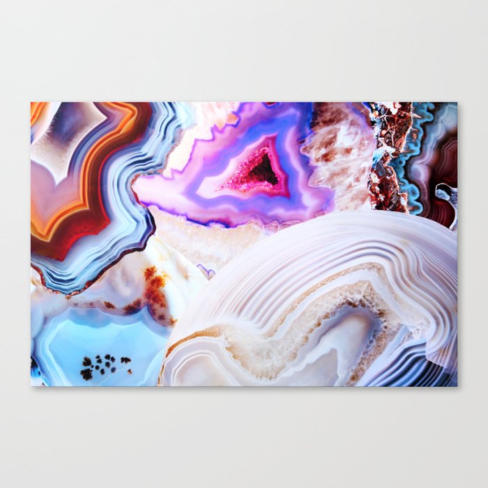 Agate, a vivid Metamorphic rock on Fire Canvas Print