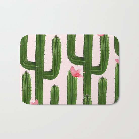 Happy Cacti #society6 #decor #buyart Bath Mat