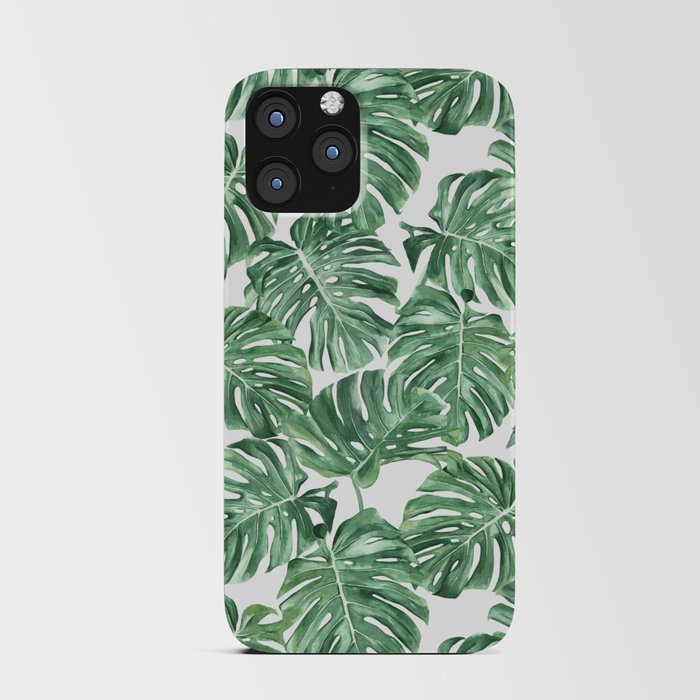 Monstera Leaf Tropical Print iPhone Card Case