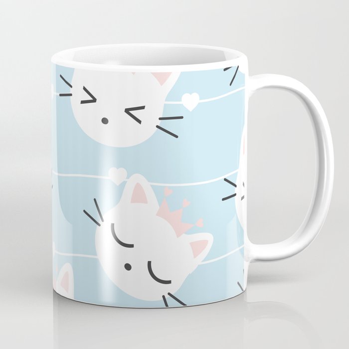 Seamless Pattern Kawaii Cats Coffee Mug