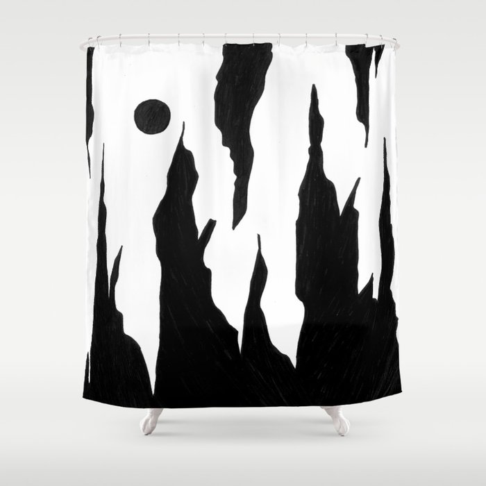 black and white Shower Curtain