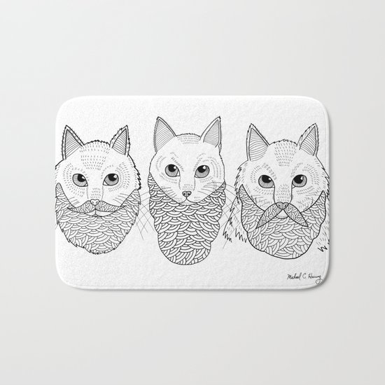 Cats With Beards Bath Mat