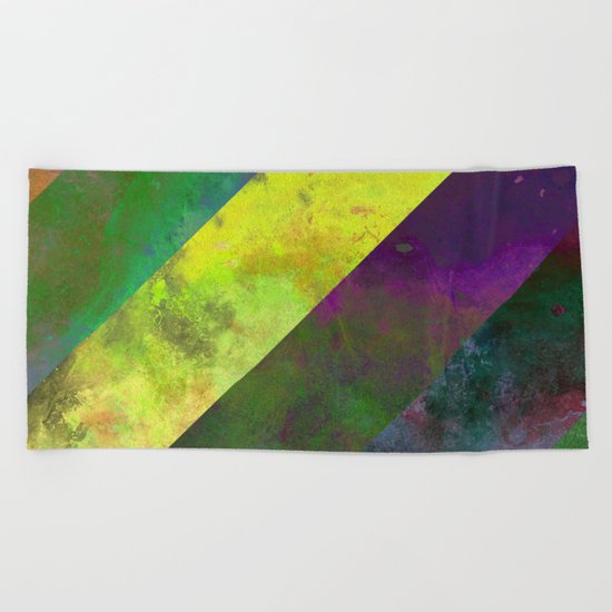 45 Degrees - Abstract, textured, diagonal stripes Beach Towel