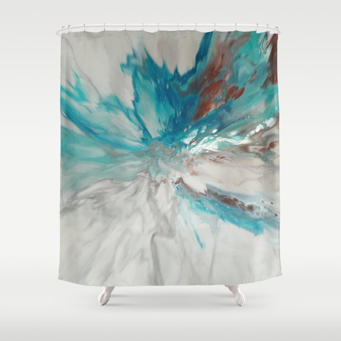 Blown Away - Abstract Acrylic Art by Fluid Nature Shower Curtain