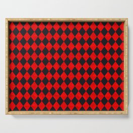 Through The Looking Glass Red Checkered Serving Tray