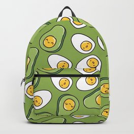 Egg and avocado Backpack | Kawaii, Other, Diet, Pattern, Egg, Healthy, Graphicdesign, Avocado, Digital, Food 