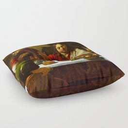 Caravaggio Supper at Emmaus Floor Pillow