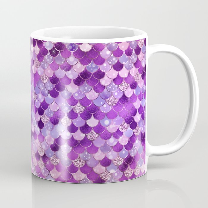 Purple Mermaid Pattern Coffee Mug