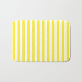 Yellow and White Cabana Stripe Pattern Bath Mat