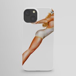 Sexy Blonde Pin Up Dip With White Swimwear iPhone Case