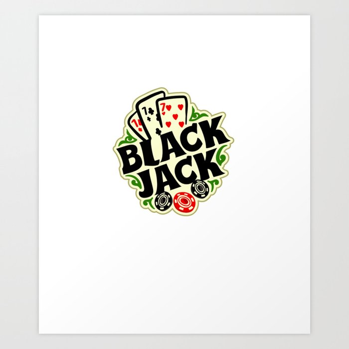 Blackjack Player Casino Basic Strategy Game Cards Art Print