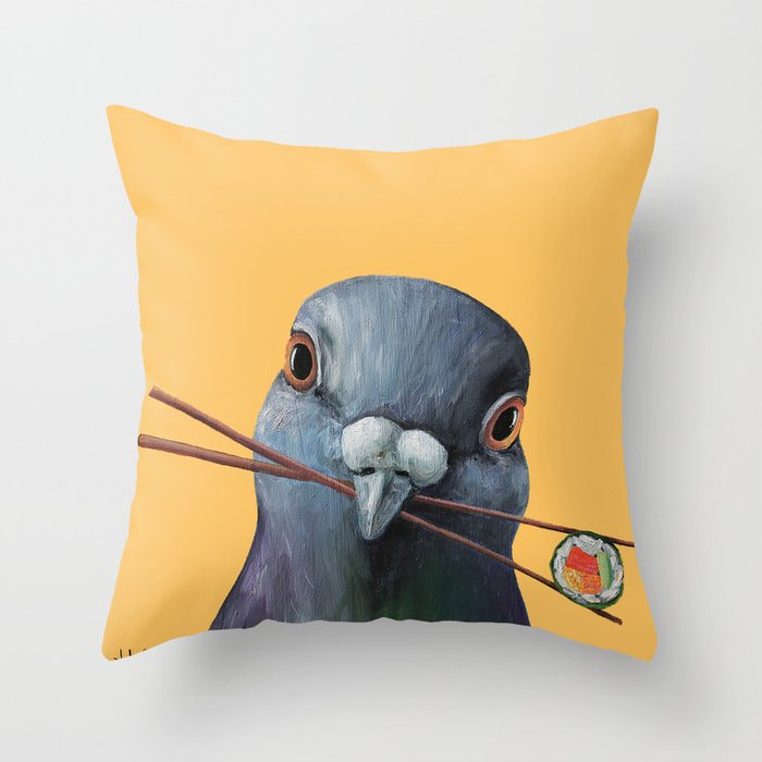 Sushi on the Side Throw Pillow