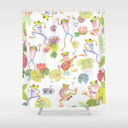 Party frogs Shower Curtain