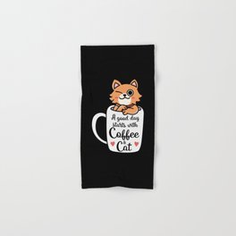 Good Day Starts With Coffee And Cat Hand & Bath Towel
