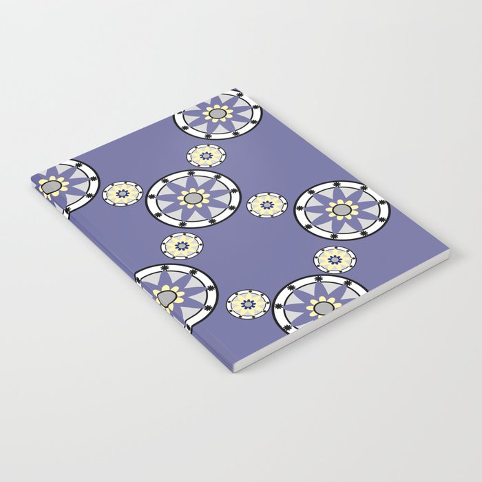 Purple Nine-Pointed Flower Pattern Notebook