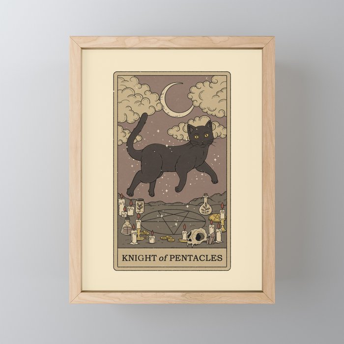 Knight of Pentacles Framed Mini Art Print