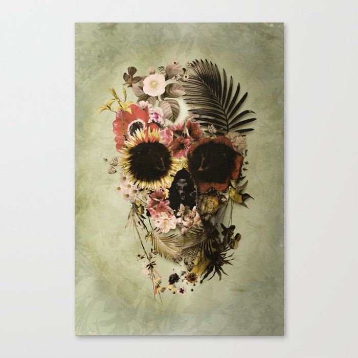 Garden Skull Light Canvas Print