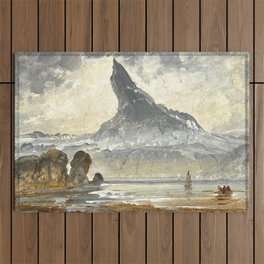 Peder Balke - Mountain Stetind - Northern Norway - Norwegian Oil Painting Outdoor Rug