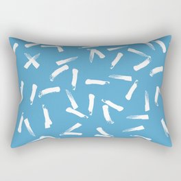 White brush strokes on a blue background Rectangular Pillow