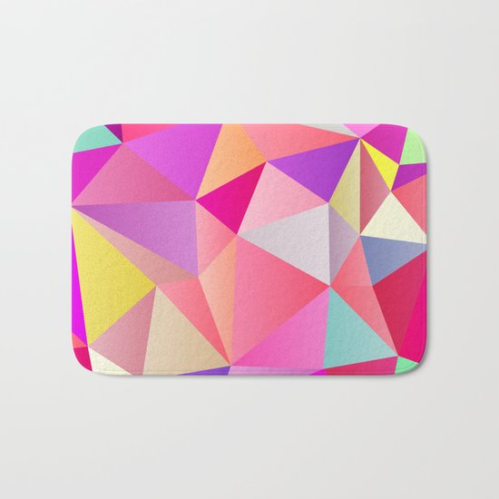Pink Polygons Bath Mat