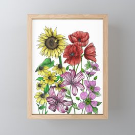 Watercolor Wildflowers Framed Mini Art Print