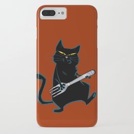 Cat with a fork iPhone Case
