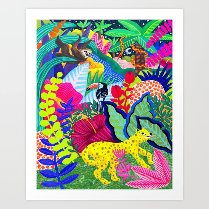Jungle Party Animals Art Print