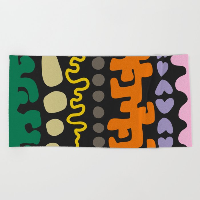 Abstract vintage colorful pattern collection 8 Beach Towel
