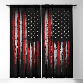 Red & white Grunge American flag Blackout Curtain