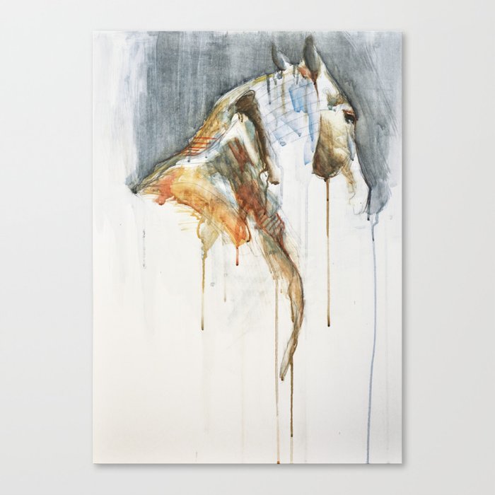 Equine Nude 1a Horse Watercolor Painting Canvas Print By