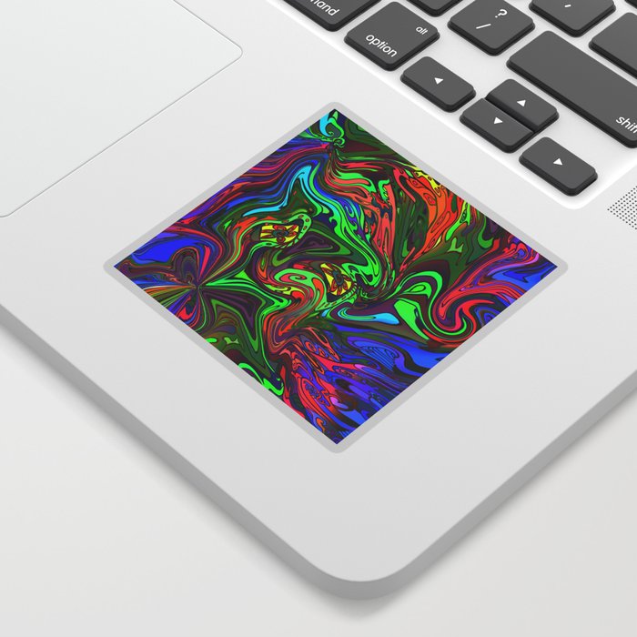 Converging Colorful Swirls Psychedelic Pattern Sticker