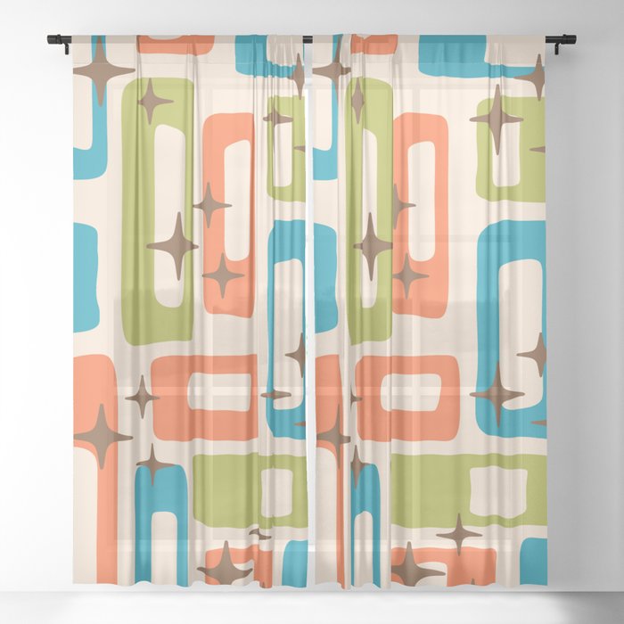Retro Mid Century Modern Abstract Pattern 921 Orange Chartreuse