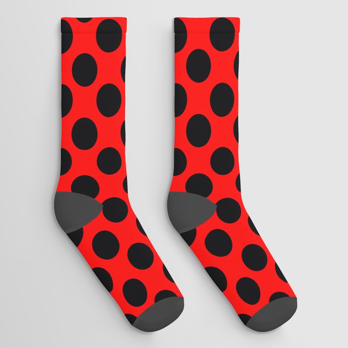 Purely Red - polka 3 Socks