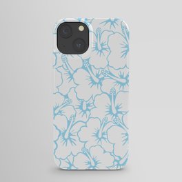 Hibiscus Flowers Blue and White Hawaii Tropical Floral Pattern iPhone Case