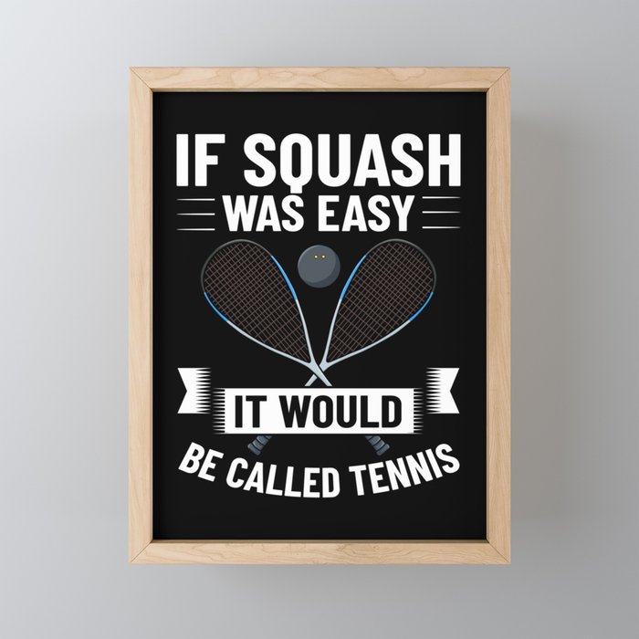 Squash Sport Game Ball Racket Court Player Framed Mini Art Print