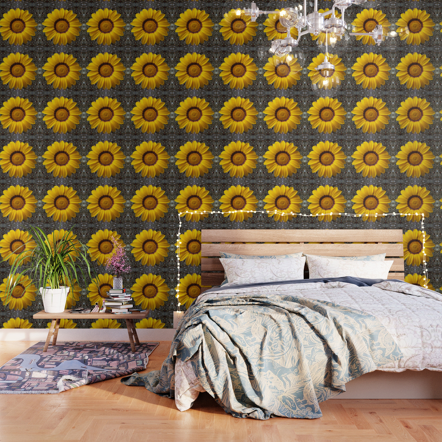 Beautiful Yellow Flower On Abstract Background Wallpaper By
