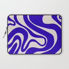 Bold Blue Liquid Swirl Contemporary Pattern Laptop Sleeve