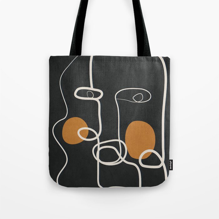 Abstract Face Line Art 04 Tote Bag