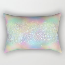Pretty Rainbow Holographic Glitter Rectangular Pillow