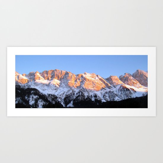 zugspitze mountain panorama II, germany. Art Print