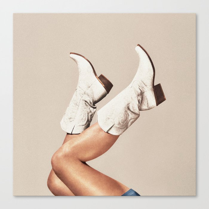 These Boots - Neutral / Beige Canvas Print