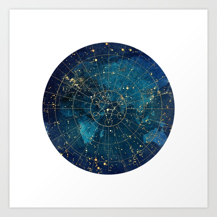 Star Map :: City Lights Art Print