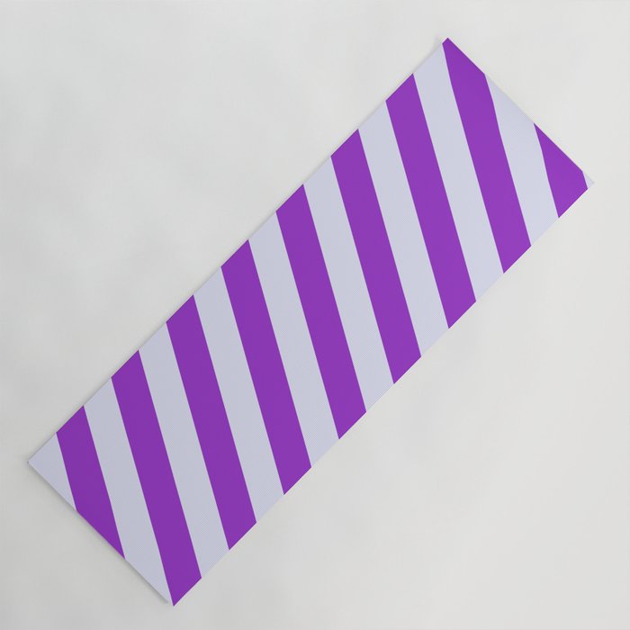 Lavender and Dark Orchid Colored Striped/Lined Pattern Yoga Mat