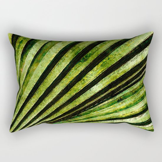 Green Palm Tree Frond Rectangular Pillow