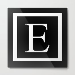 E monogram Metal Print | Typography, Black and White, Graphic Design 
