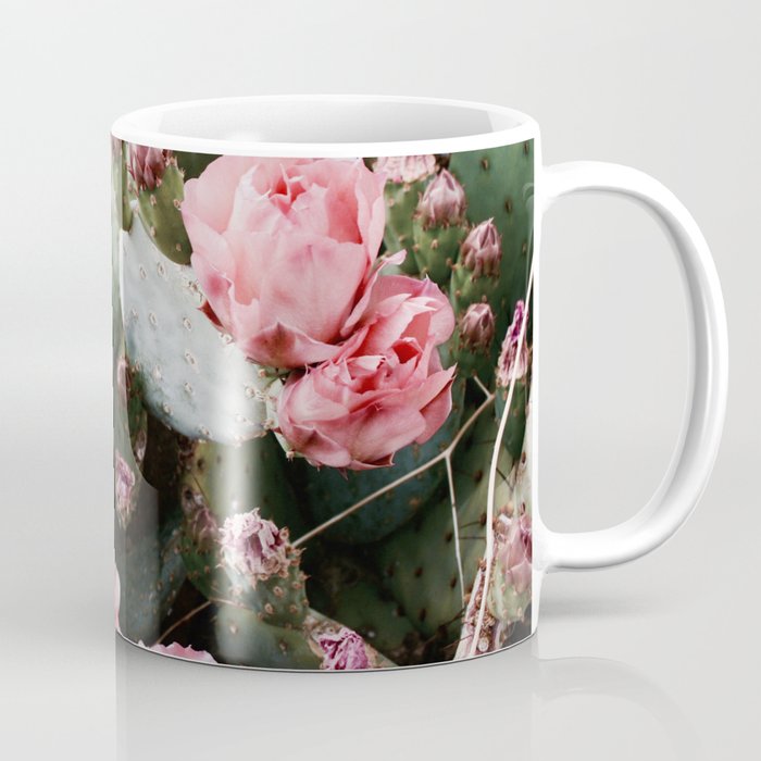 PINK CACTUS FLOWER ABSTRACT CLUSTER PATTERN Coffee Mug