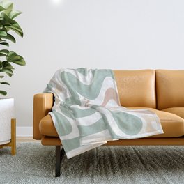 Liquid Swirl Abstract Pattern in Celadon Sage Throw Blanket